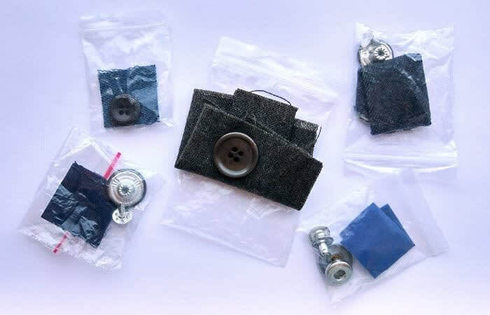 Spare fabric swatch with new clothing