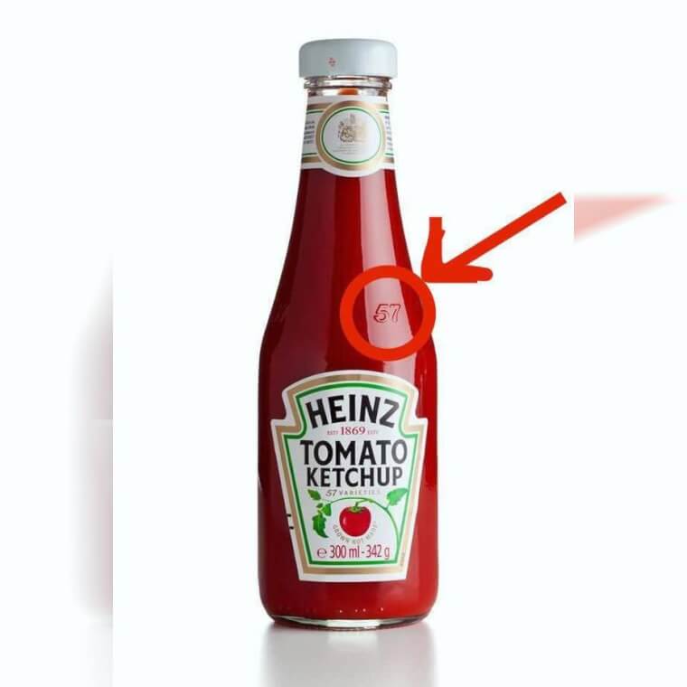 The 57 on a ketchup bottle
